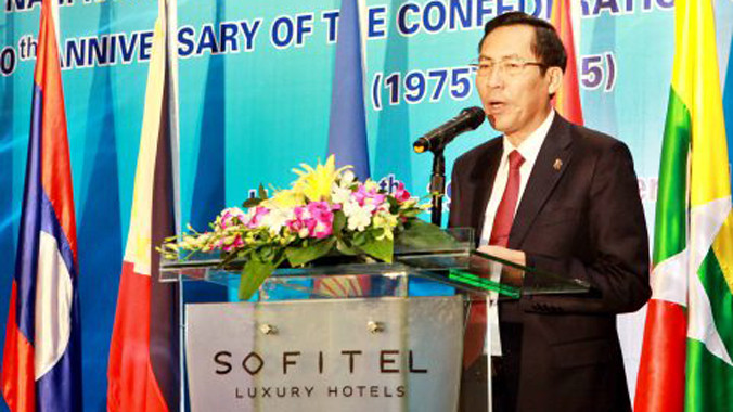 Chủ tịch Hội Nhà báo Việt Nam Thuận Hữu phát biểu khai mạc. Ảnh: Minh Quyết/TTXVN.