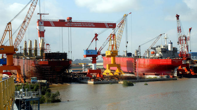 Khu đóng tàu thuộc tập đoàn Vinashin trước đây. ảnh: ngọc châu