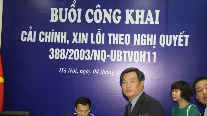 Ông Phạm Đức Bình tại buổi được TAND Hà Nội xin lỗi