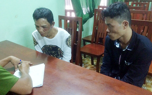 2 nghi can tại cơ quan điều tra. Ảnh: C.A