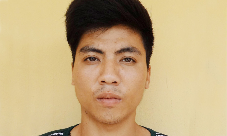 Đối tượng Hoàng Ngọc Phương tại cơ quan công an