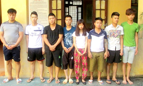 8 đối tượng bị Công an huyện Đông Anh bắt giữ