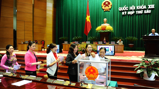 Một số ý kiến cho rằng nếu các chức danh do QH bầu và phê chuẩn có số phiếu tín nhiệm thấp thì nên cho người đó từ chức ngay. Ảnh: Hồng Vĩnh