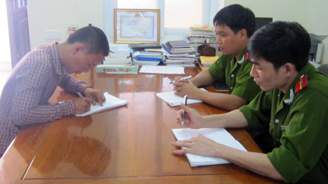 Trương Văn Trường tại cơ quan điều tra.