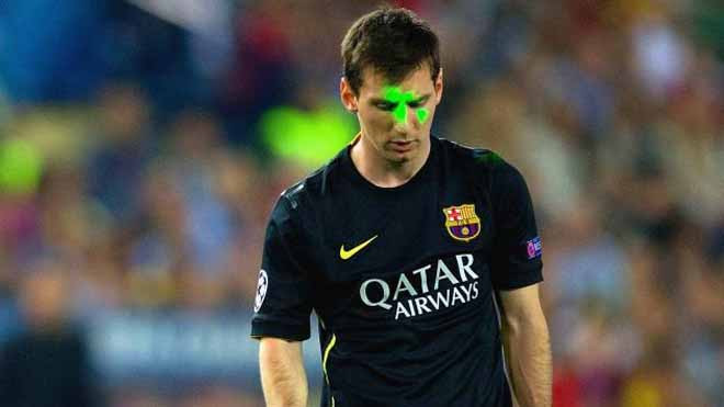 Messi không ghi được bàn nào trong cả năm lần gặp Atletico mùa này (Nguồn: Getty).