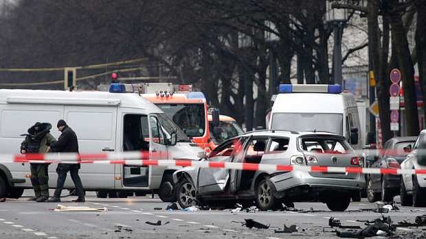 Hiện trường vụ đánh bom xe.