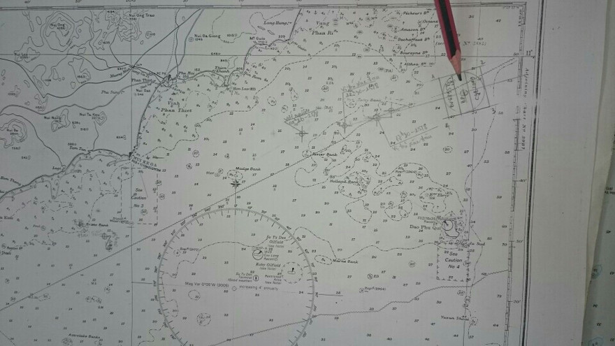 Bản đồ thể hiện diện tích vùng tìm kiếm cứu nạn và thời gian tìm kiếm cứu nạn trong ngày 26/8.