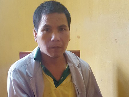 Đối tượng Nguyễn Văn Hùng tại cơ quan điều tra. Ảnh Báo Bắc Giang.