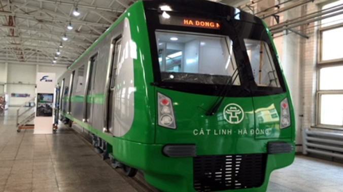 Toa tàu mẫu đường sắt Cát Linh - Hà Đông.