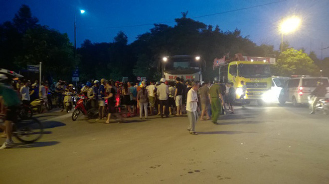 Hiện trường vụ tai nạn thương tâm khiến cháu bé 4 tuổi tử vong.