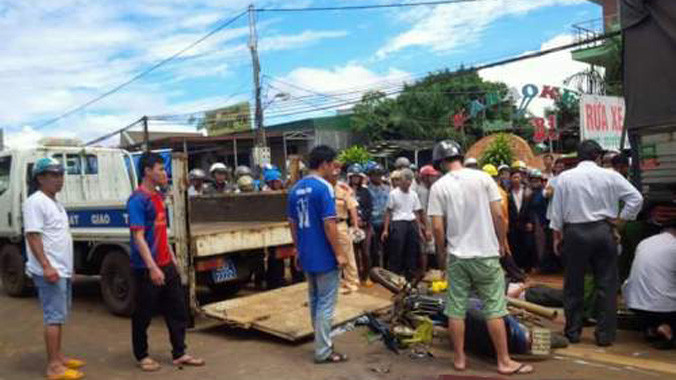 Hiện trường vụ tai nạn.