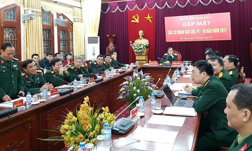 Quang cảnh buổi hội nghị gặp mặt các cơ quan báo chí đầu năm 2017.