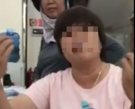 Người phụ nữ được cho là hiệu phó tỏ thái độ không hợp tác với gia đình cháu bé. Nguồn: Facebook H.H
