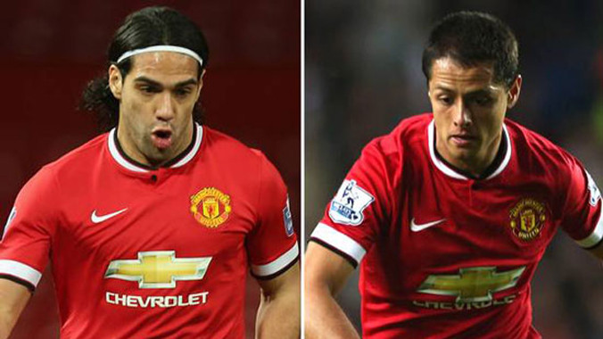 Radamel Falcao (phải) và Javier Hernandez (trái).