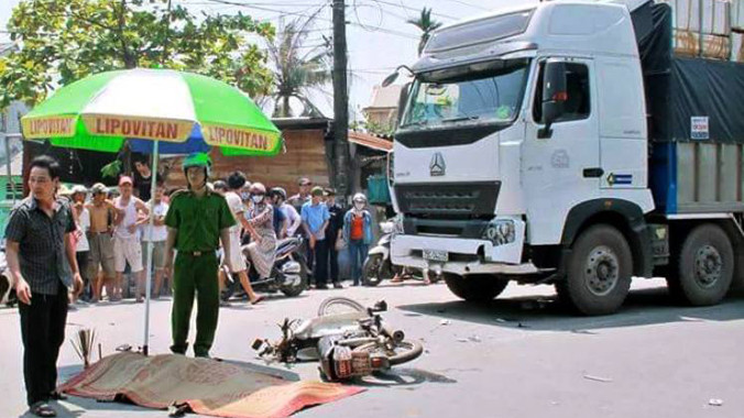 Hiện trường vụ tai nạn.