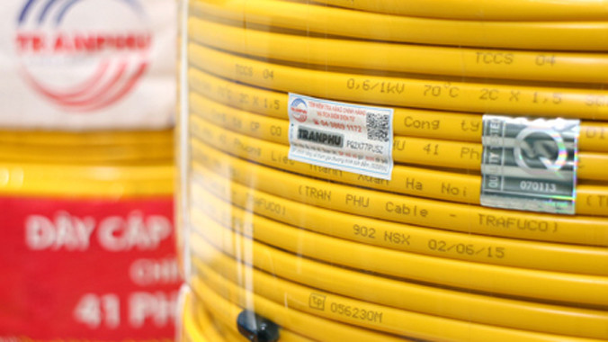 Chống hàng giả, dây điện Trần Phú dán tem điện tử phủ cào