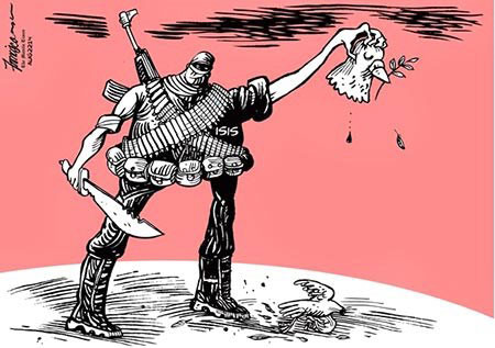 Phiến quân Nhà nước Hồi giáo theo biếm họa của MANNY FRANCISCO ở Manila (Philippines)