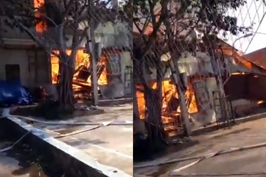 Hiện trường vụ cháy. Ảnh cắt từ video.