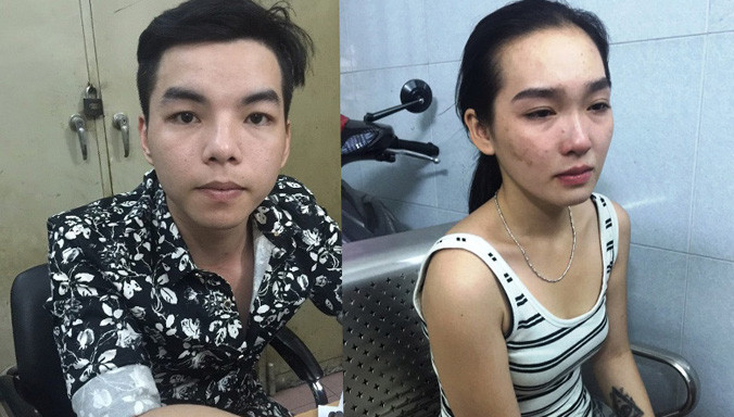 Hai nghi can tại cơ quan công an. Ảnh CA cung cấp.