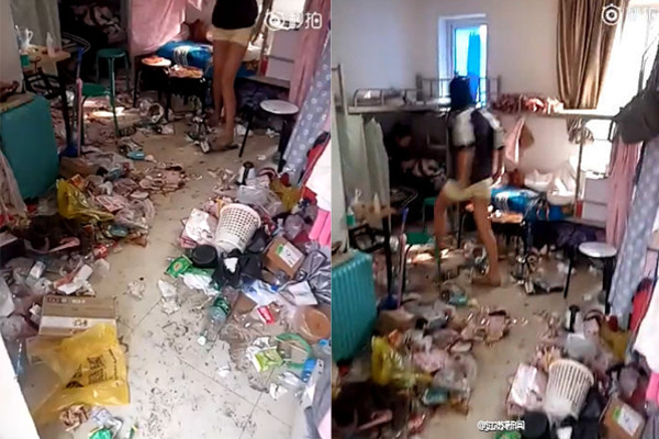 Ký túc xá nữ ở Trung Quốc gây sốc vì quá bẩn