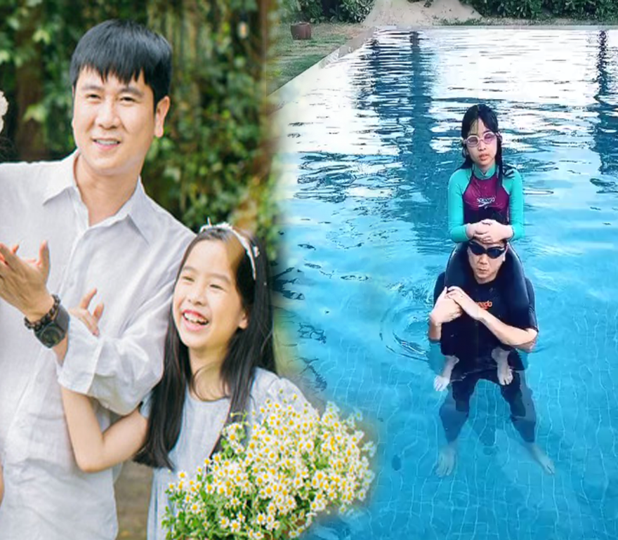 Hú hồn với cách dạy con học bơi của Hồ Hoài Anh 