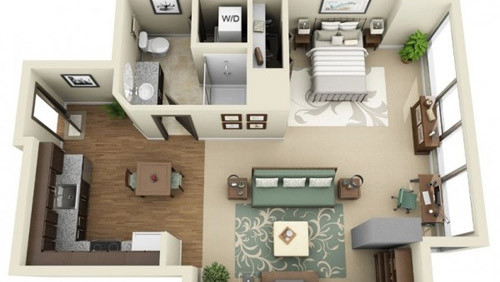 Các kiểu bố trí hợp lý cho căn hộ 40 m2