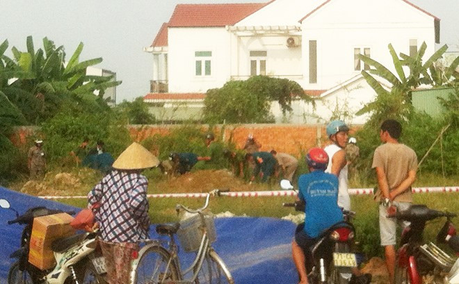 Hiện trường bị cảnh sát phong tỏa để khám nghiệm vào sáng 12/3