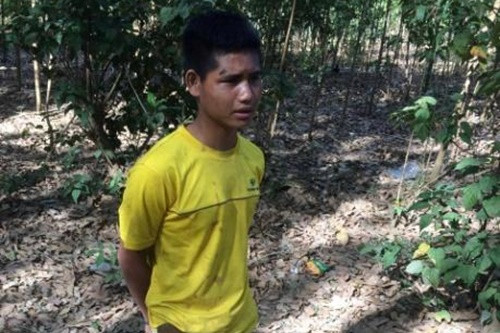 Đối tượng A Chúc tại hiện trường vụ việc