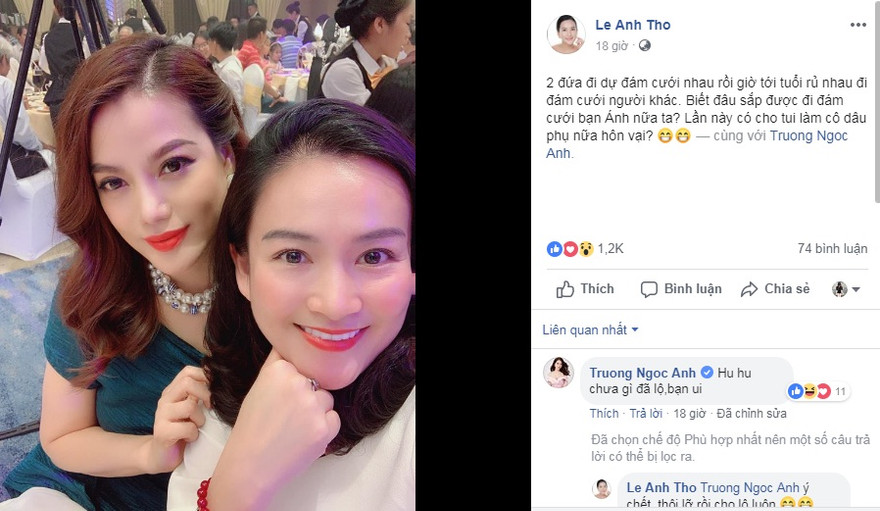 Dòng trạng thái gây xôn xao của bà xã Bình Minh khi úp mở về việc Trương Ngọc Ánh chuẩn bị lên xe hoa.