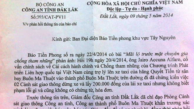 Trả lời báo chí về vụ mãi lộ