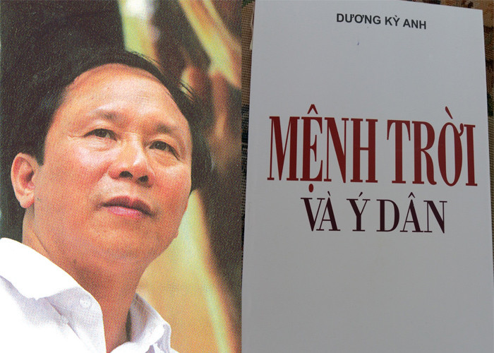 Tác giả Dương Kỳ Anh và bìa cuốn sách "Mệnh trời và ý dân".