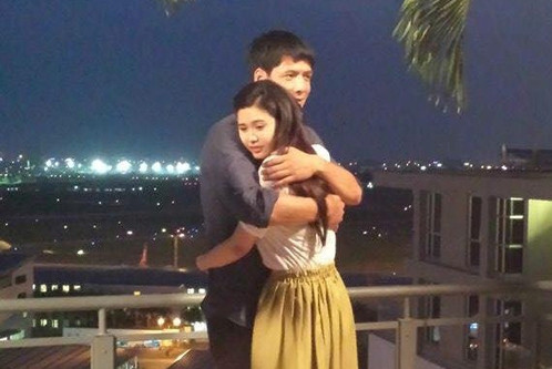 Một cảnh trong phim "Thề không gục ngã" do Trương Quỳnh Anh và Bình Minh đóng.