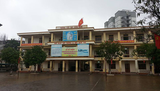 Trường Tiểu học Hưng Bình, nơi xảy ra vụ việc một giáo viên bị tố dâm ô với học sinh lớp 3.