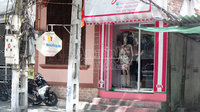 Cửa hàng quần áo của chị Hà nơi xảy ra sự việc