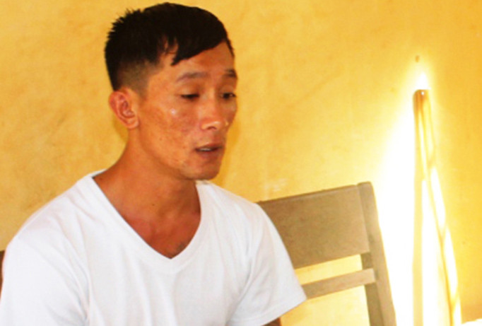 Đối tượng Hoàng Quốc Huy tại cơ quan điều tra.