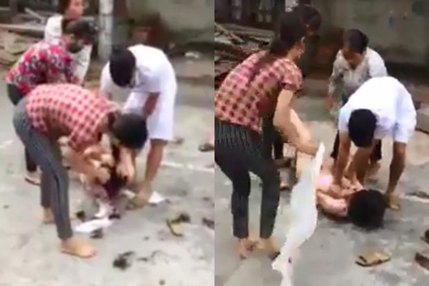 Hình ảnh cắt từ clip ghi lại sư việc