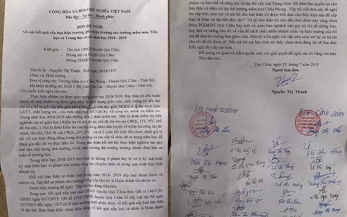 Đơn kiến nghị lần 2 mà cô Thanh gửi lãnh đạo trước lúc tử vong. 