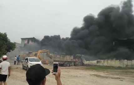 Hiện trường vụ cháy. Ảnh cắt từ video.