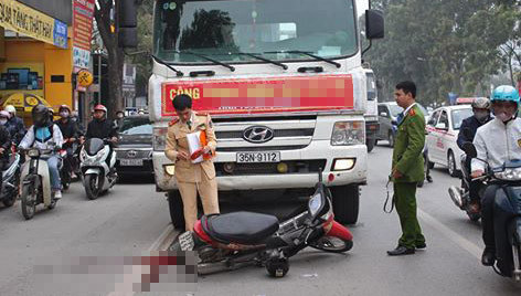 Hiện trường vụ tai nạn.