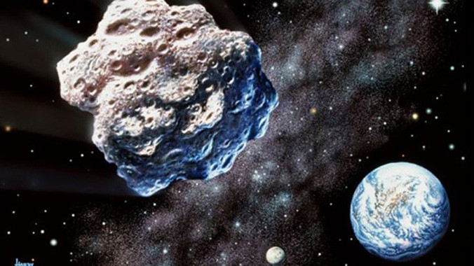 Mô phỏng một tiểu hành tinh tiến gần Trái Đất . Đồ họa: Mirror.
