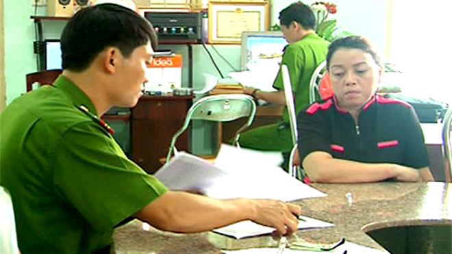 Đối tượng Thảo tại cơ quan Công an