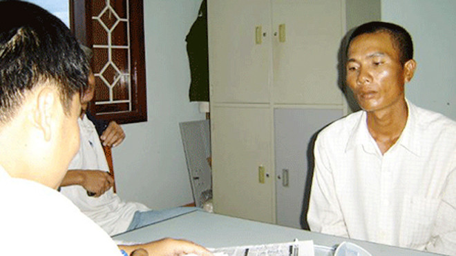 Nguyễn Văn Thâm tại cơ quan công an