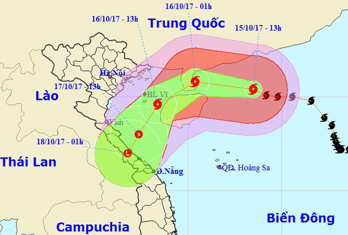 Bão số 11 mạnh lên cấp 16, liên tục đổi hướng