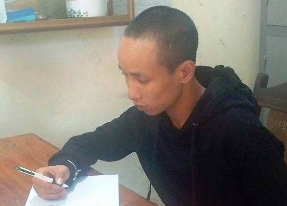 Đối tượng Cường tại cơ quan điều tra.