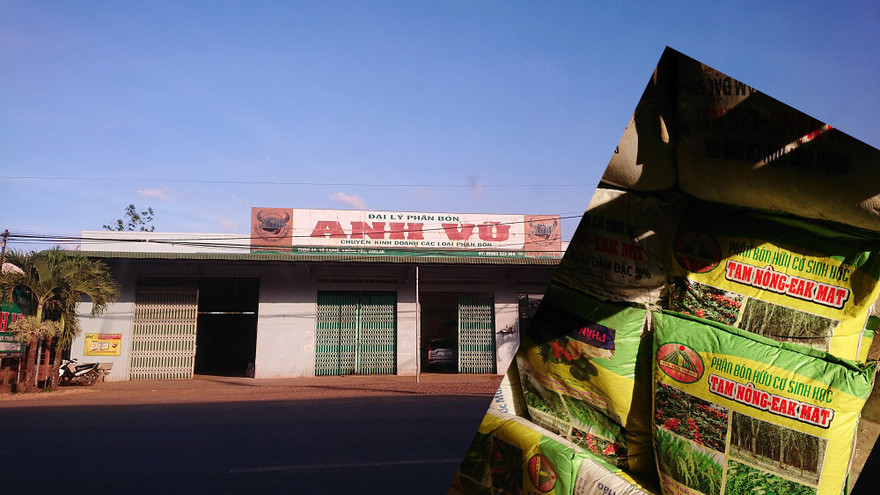 Đại lý phân bón bày bán sản phẩm của Cty Tam Nông