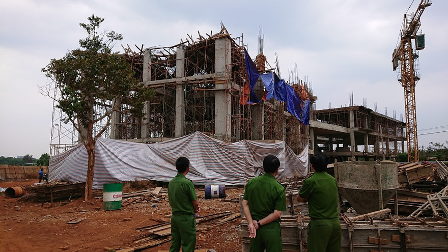 Hiện trường vụ sập công trình ở TP Buôn Ma Thuột