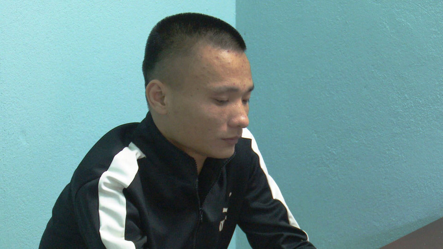 Đối tượng Dũng tại cơ quan điều tra