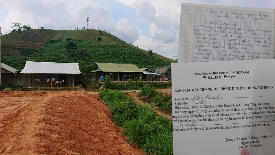 Bản cam kết không tiêm chủng do người dân điểm chỉ 