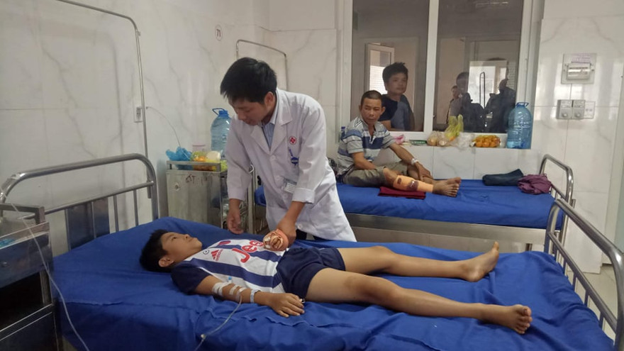 Cháu C đang điều trị tại bệnh viện