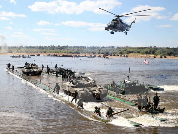 Binh sỹ Nga tham gia cuộc Tập trận quốc tế 2016 tại thị trấn Murom, Nga ngày 6/8. (Nguồn: EPA/TTXVN)